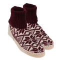 Dark red norwegian slippers in wool with leather sole.