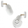 white porcelain adjustable wall light with glass shade