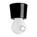 Lampe aus schwarzem Porzellan.