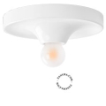Rund hvid lampe.