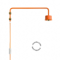 orange replacement base for a swing arm wall light