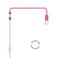 pink wall lamp with swing arm