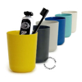 Bamboo cup in black, yellow and light grey