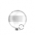 Glass globe with frosted glass ring.