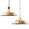 Caramel enamelled industrial pendant light.