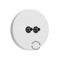 White round double black pushbuttons.