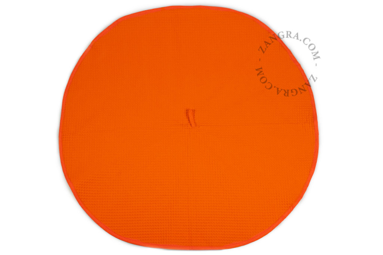 Retro okrągła ściereczka kuchenna o strukturze plastra miodu.