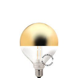 Ampoule LED, E27, MIROIR CAPUCHON , cuivre, LED, 2200K, 350lm, Ø12,5cm,  H17,5cm - ZANGRA