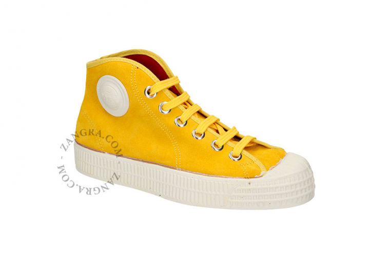 Retro yellow suede sneakers