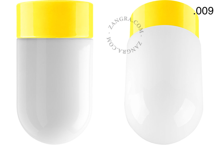 Yellow porcelain lamp.