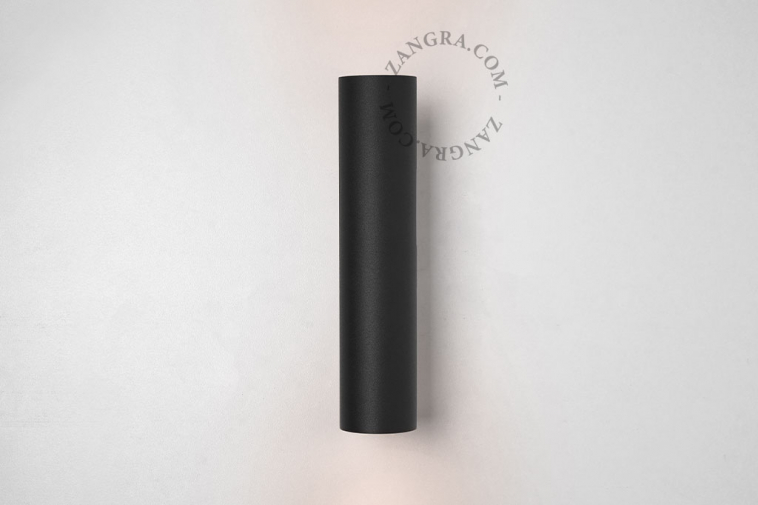 applique-lampe-murale-cylindre-tube-bidirectionnelle-metal-noir-GU10-LED