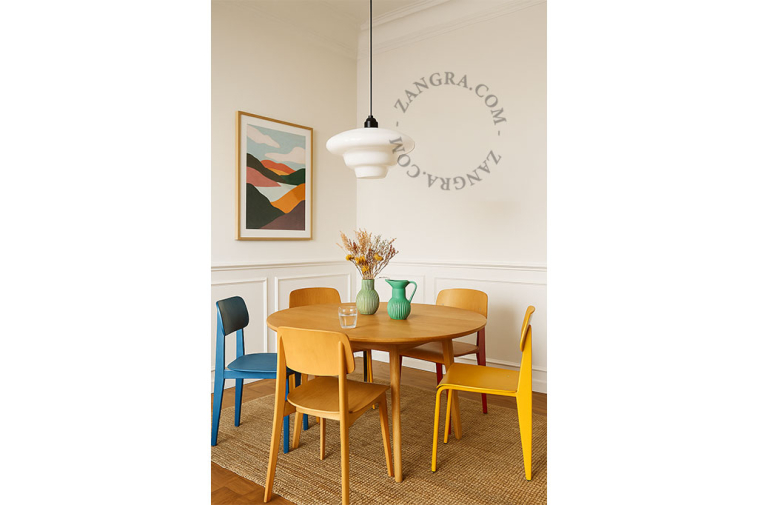 Suspension Art Déco en verre.