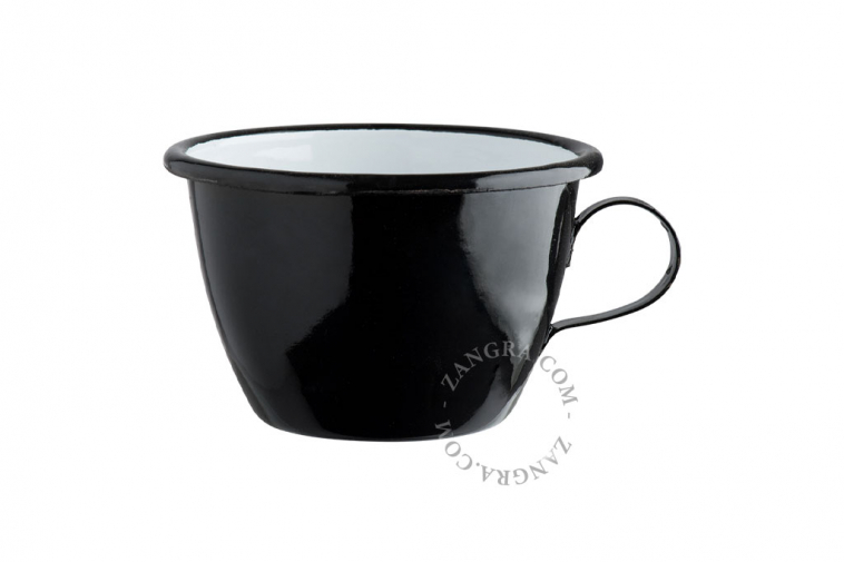 black-cup-saucer-enamel-enameled-coffee