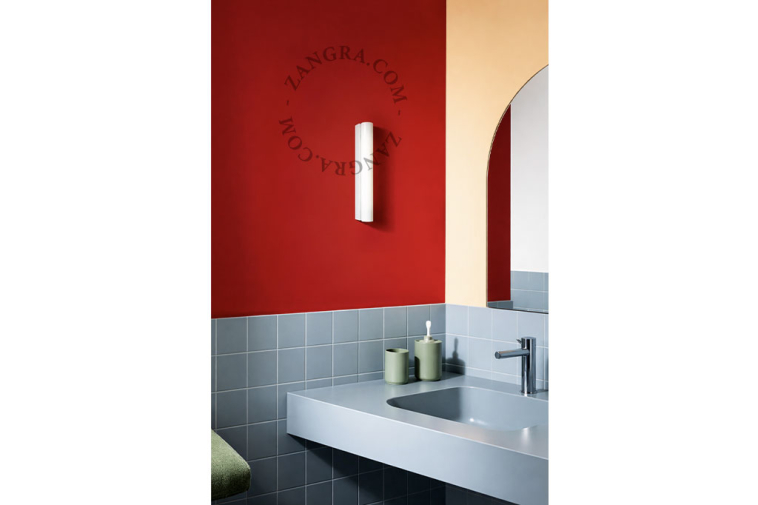 White porcelain S14d light fixture.