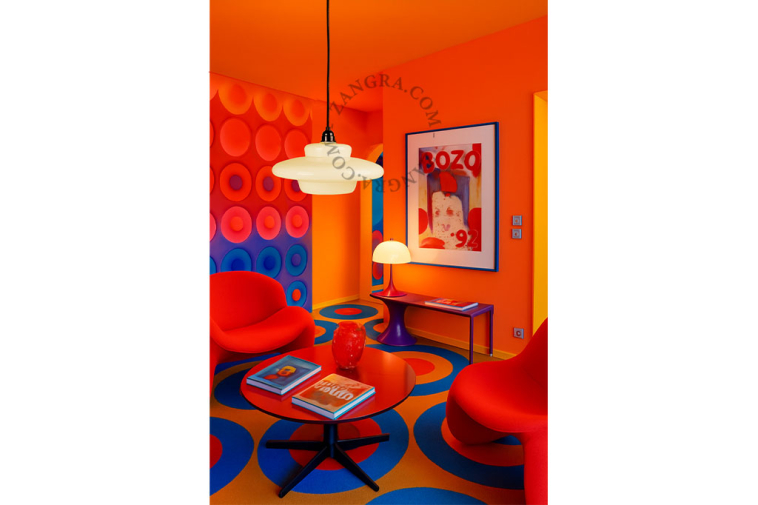 Lampara colgante Art Deco de vidrio.