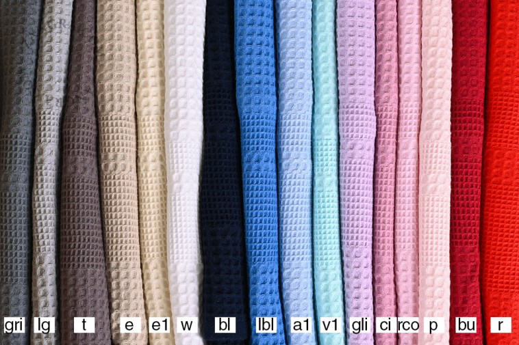 Beige honeycomb bath towel.