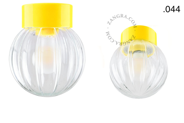 Yellow porcelain lamp.