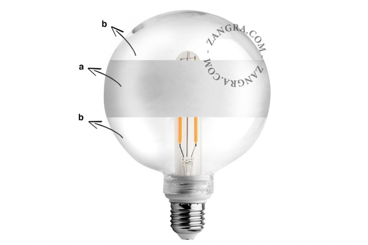 Light bulb with frosted ring