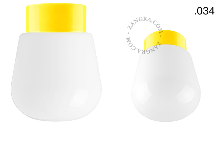 Yellow porcelain lamp.