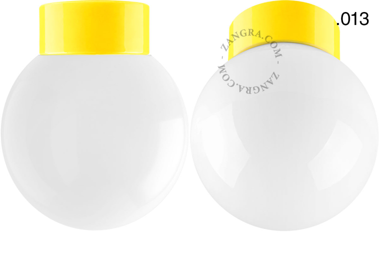 Yellow porcelain lamp.