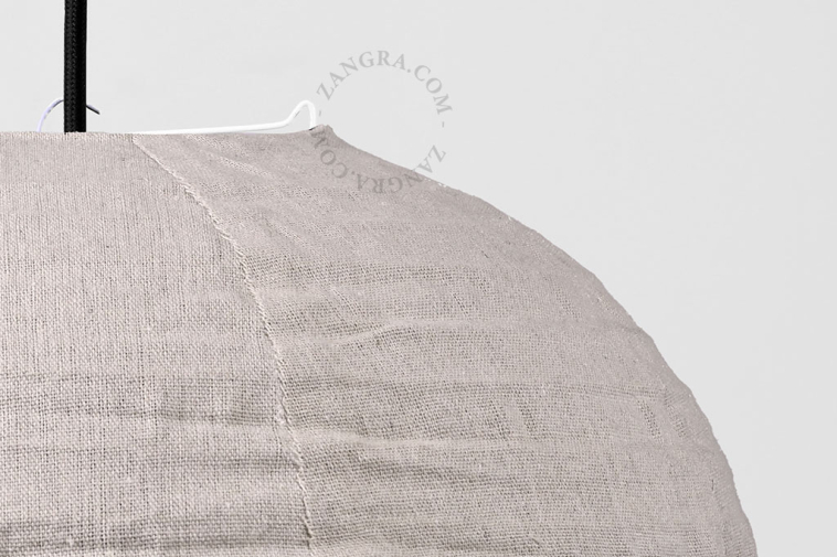 Linen and cotton lampshade for pendant light.