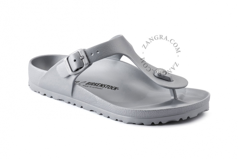 birkenstock gizeh metallic silver