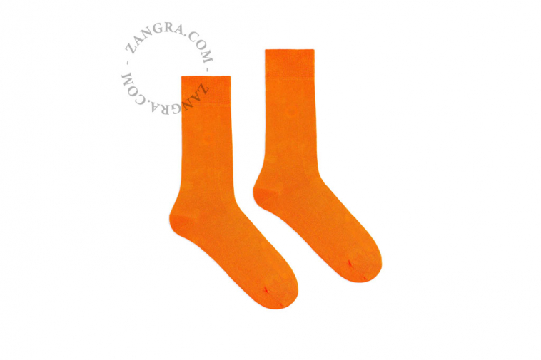 orange socks in organic cotton