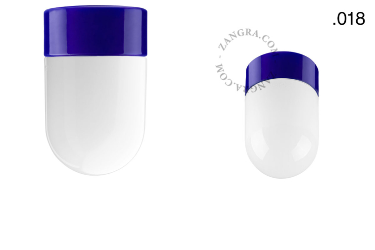 Blauwe, porseleinen lamp.