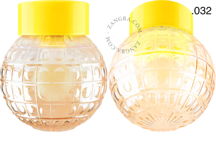 Yellow porcelain lamp.