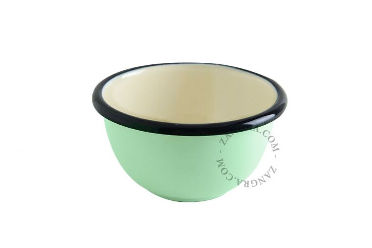 Mint green enamel bowl