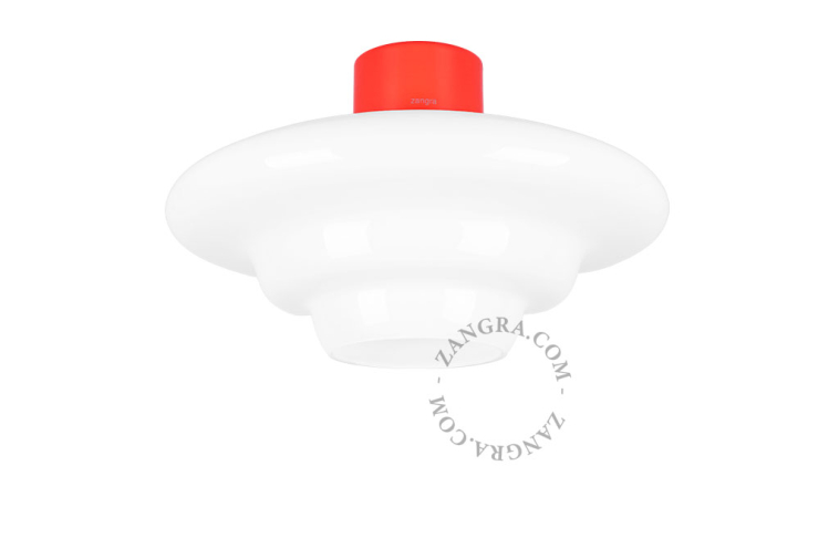 red ceiling light with Art Deco lampshade Dores