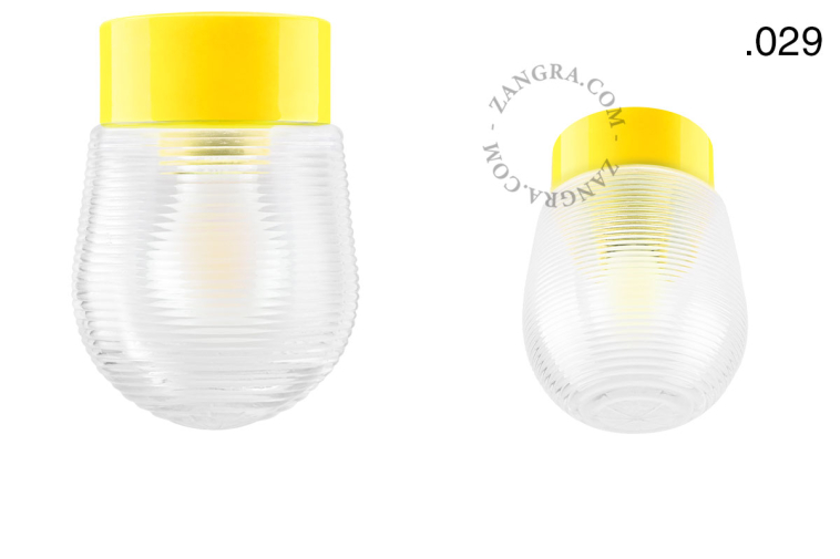 Yellow porcelain lamp.