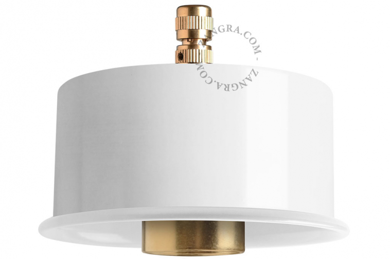 White replacement lamp holder for ceiling lamp.