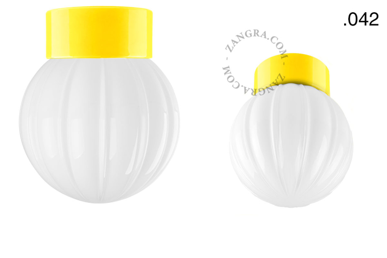 Yellow porcelain lamp.