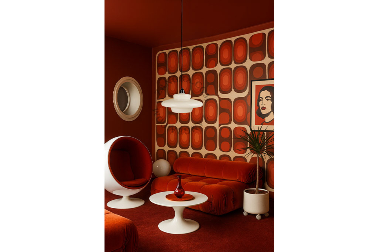 Art Deco pendant light with opal glass lampshade.