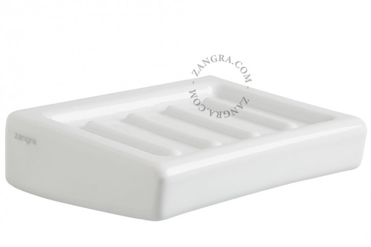 white ceramic soap holder