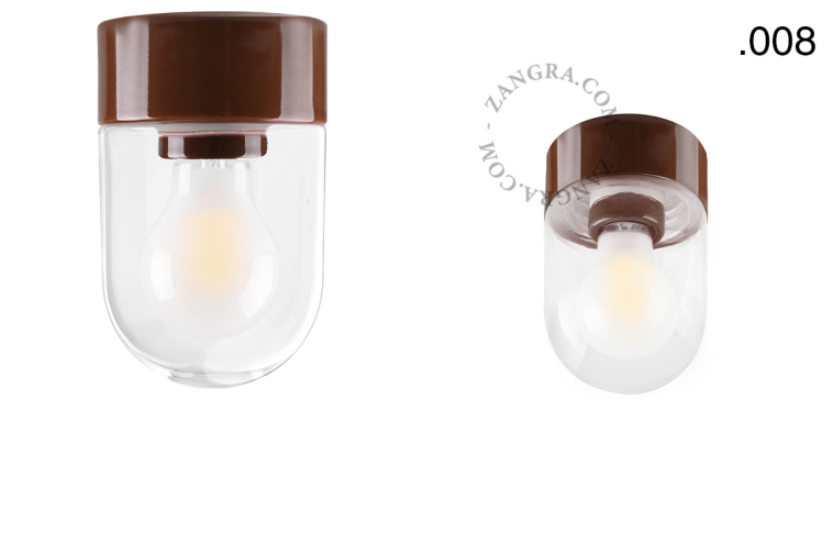Bruine, porseleinen lamp.