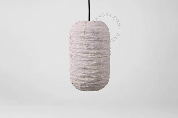 Linen and cotton lampshade for pendant light.