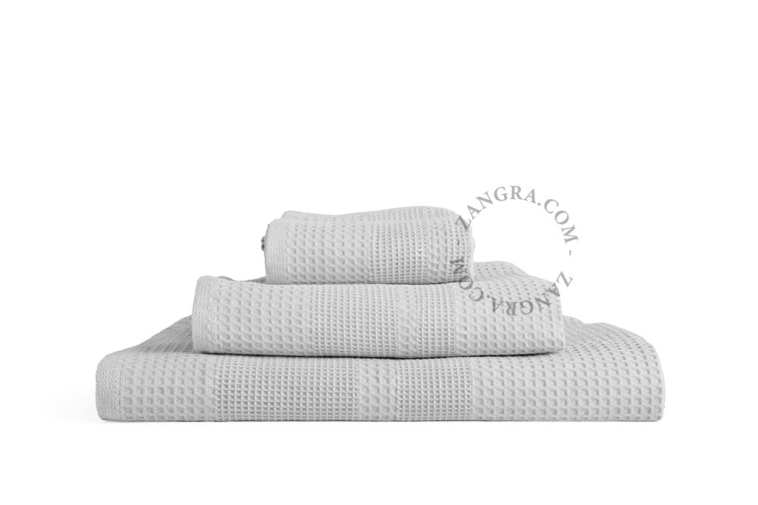 Våffelväv badhandduk – ljusgrå.
