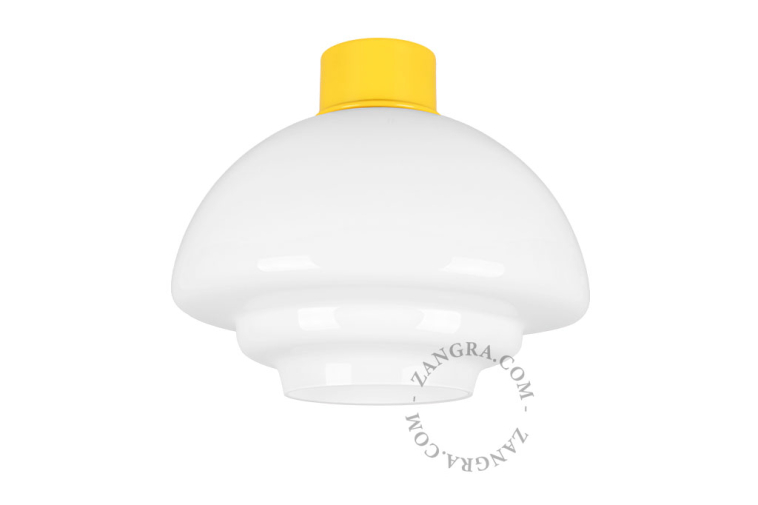 yellow ceiling light with Art Deco lampshade Dores