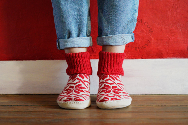 Red norwegian slippers.