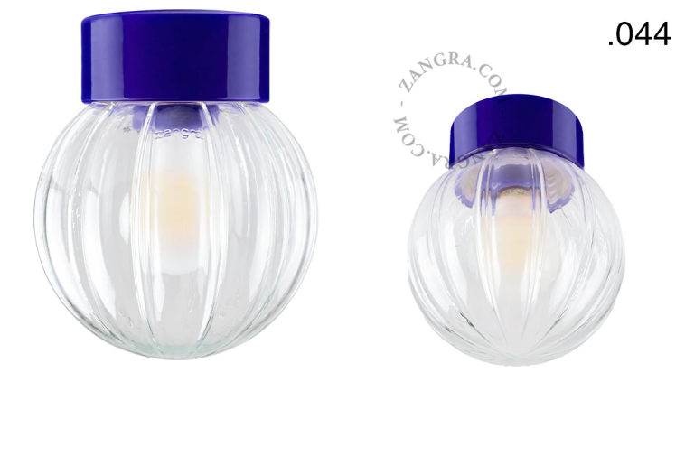 Blauwe, porseleinen lamp.