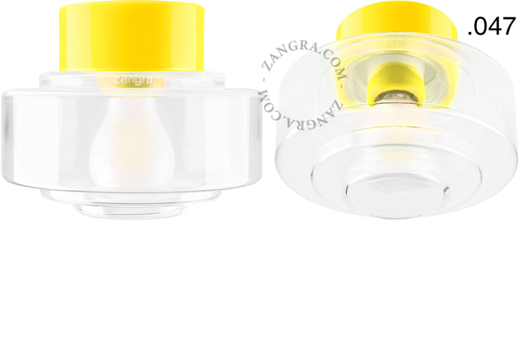 Yellow porcelain lamp.