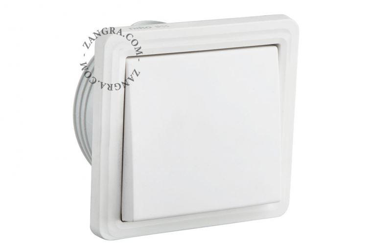 Flush-mount white switch.