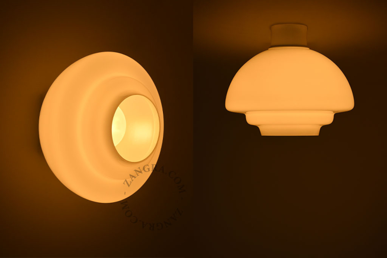 orange ceiling light with Art Deco lampshade Dores