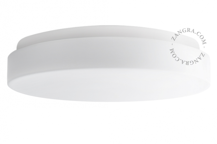 Lampe circulaire en verre Ø 36 cm pour salle de bain ou extérieur.