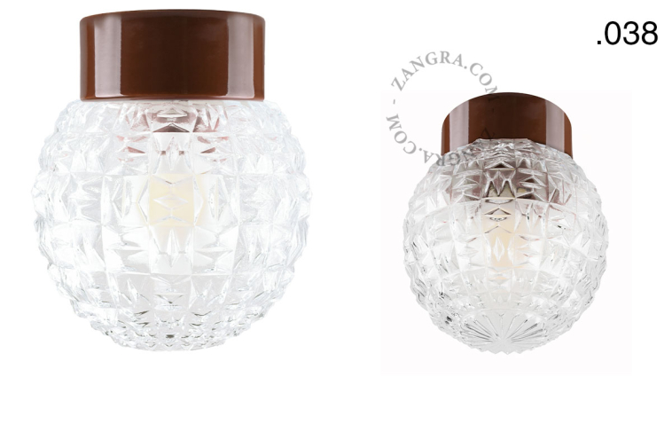 Bruine, porseleinen lamp.