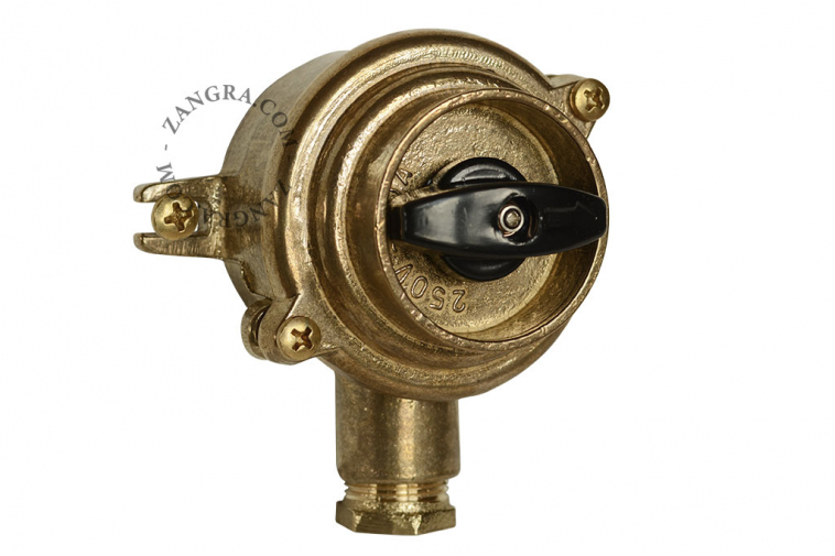 waterproof rotary switch two-way in brass