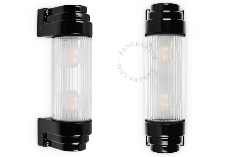 Art Deco badkamerlamp in porselein.