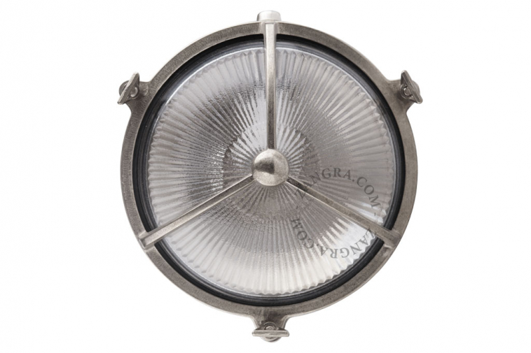nickel-plated brass marine wall light for outdoor use or bathroom